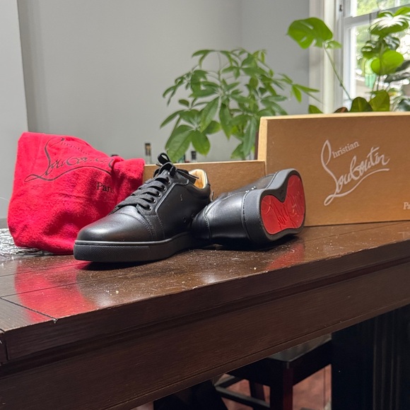 Christian Louboutin Men's Black and Red Sneakers